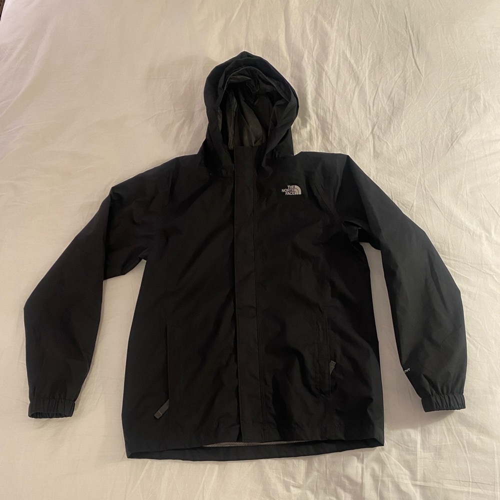 The North Face Boy’s Black Raincoat size L (14/16) BARELY WORN